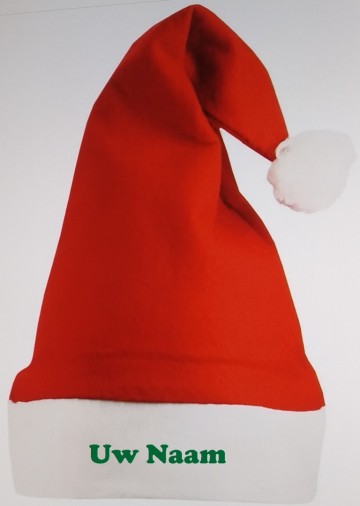 Kerstmuts met naam groen