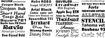 Lettertypes strijkteksten